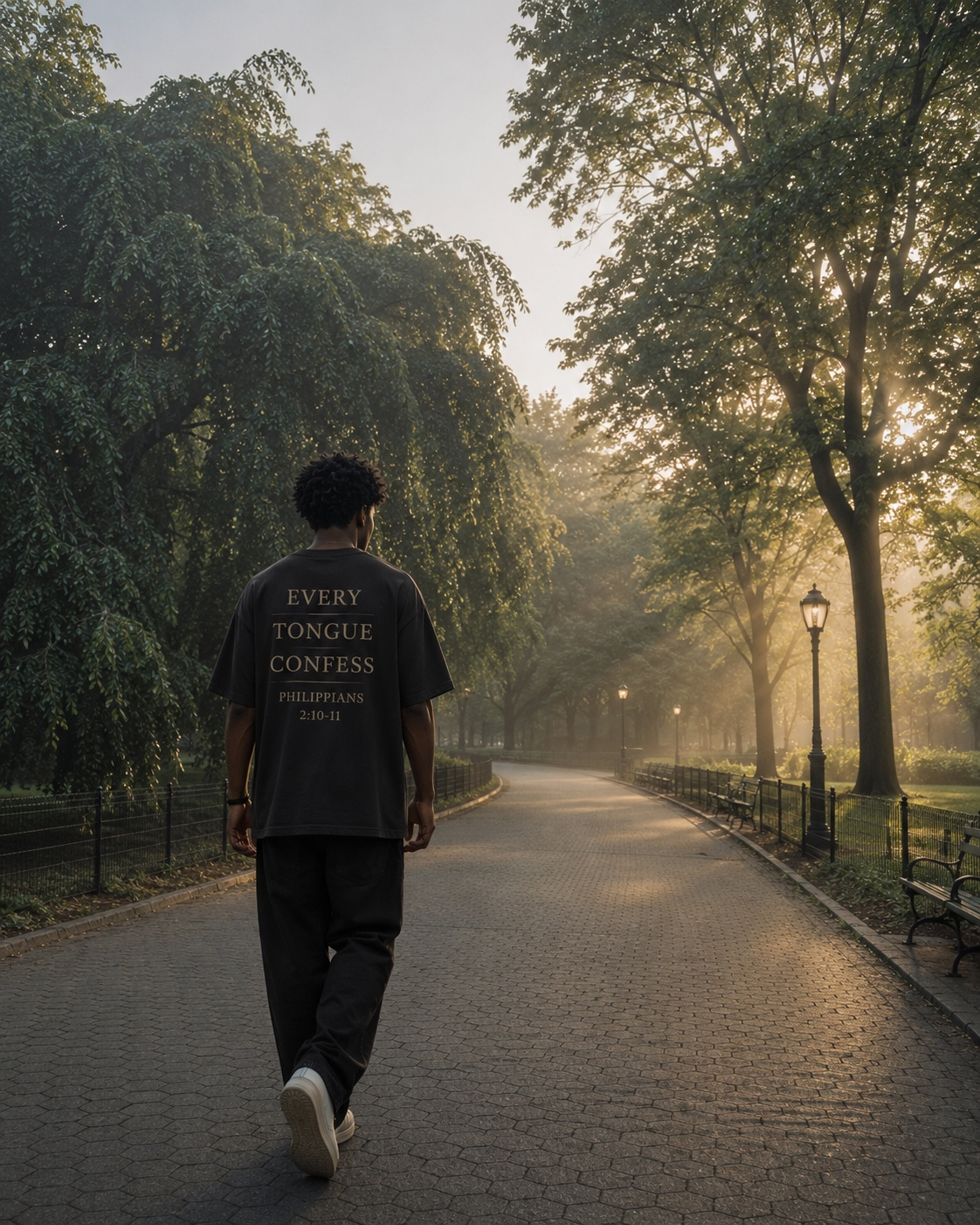 Every Tongue Confess shirt in Central Park