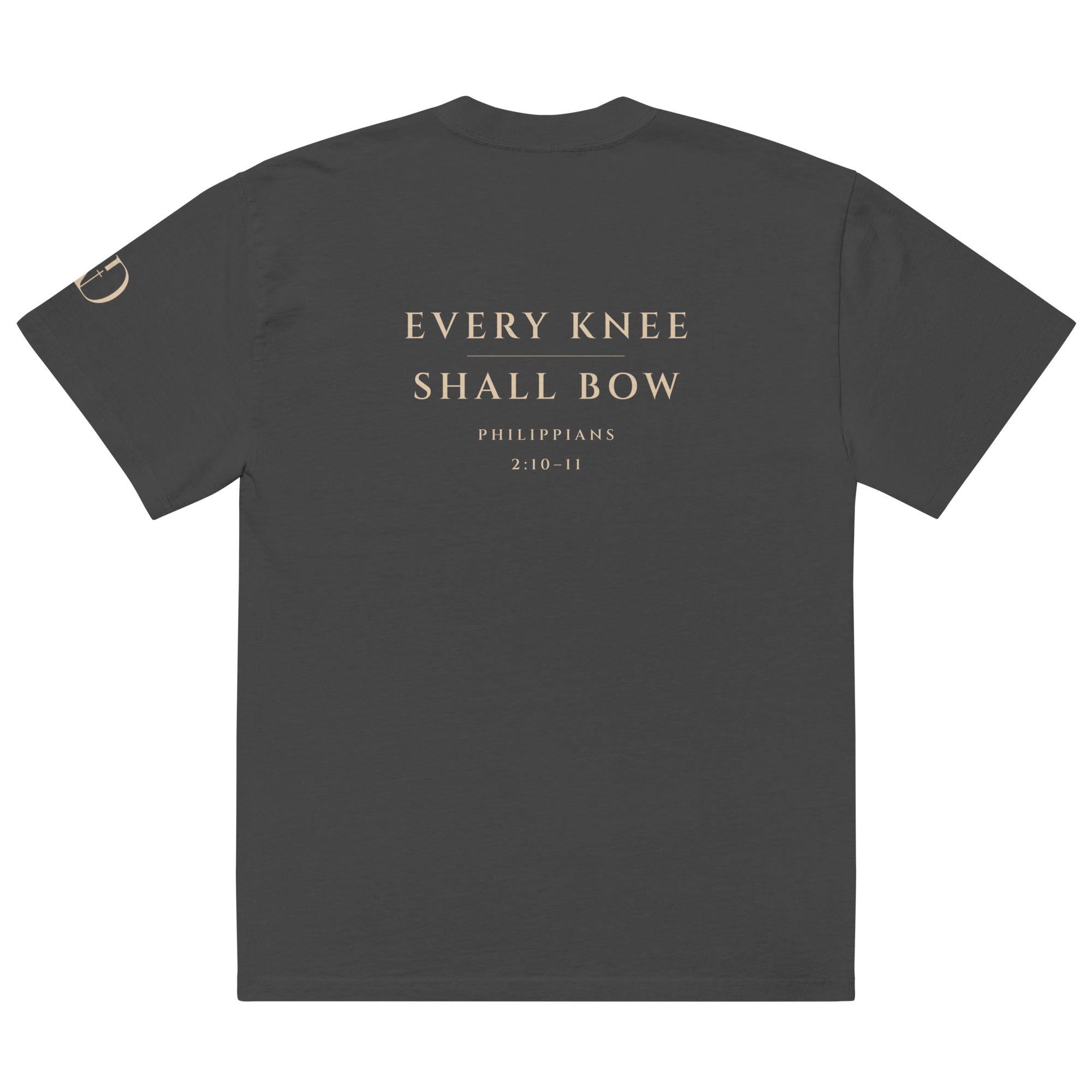 Every Knee oversized T-shirt in faded black, back view