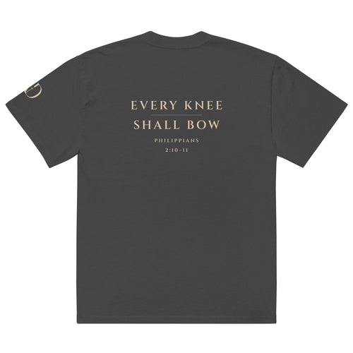 Every Knee oversized T-shirt in faded black, back view