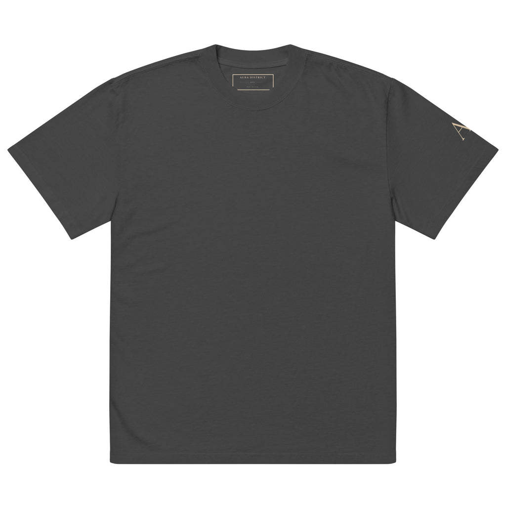 Every Tongue oversized T-shirt in faded black, front view