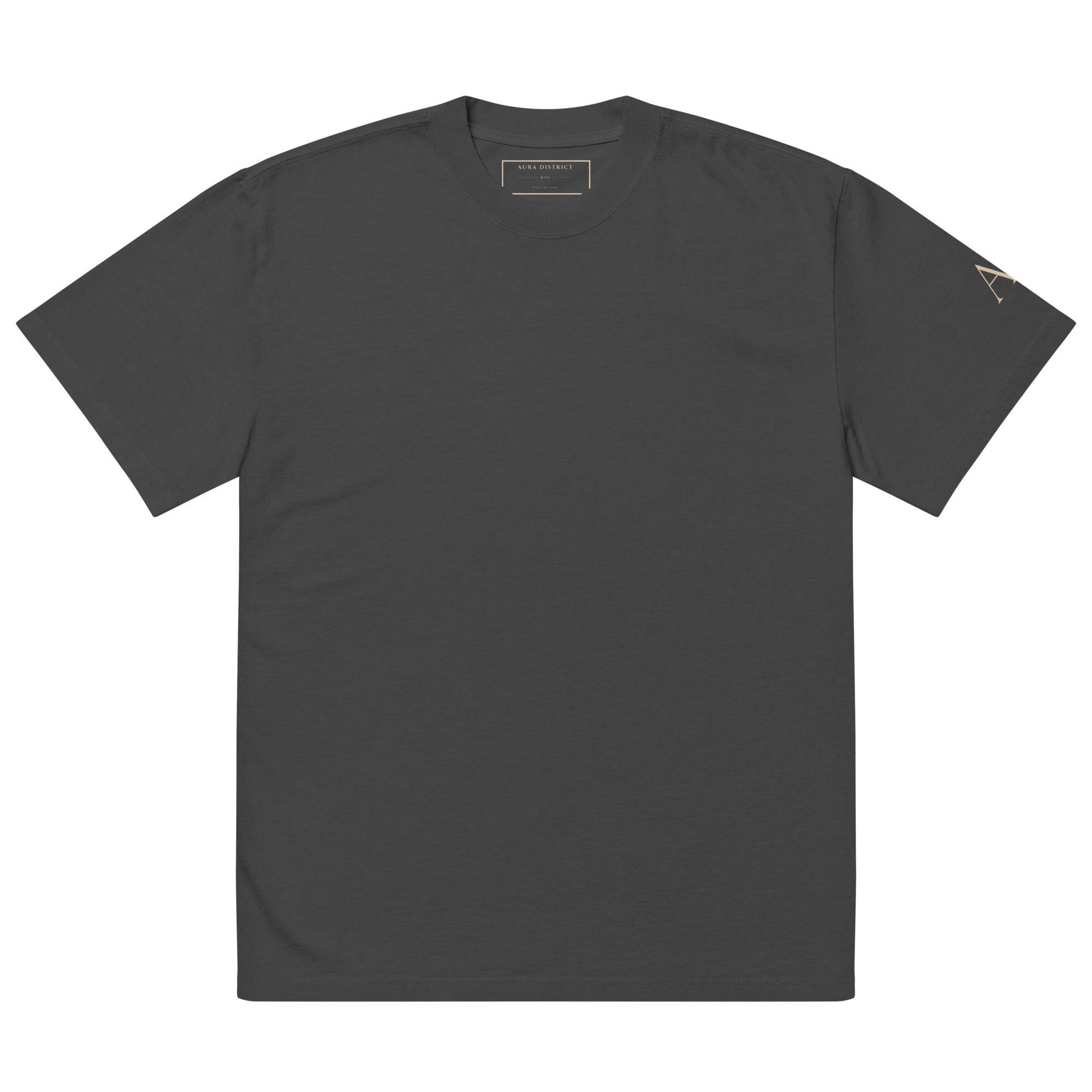 Every Tongue oversized T-shirt in faded black, front view