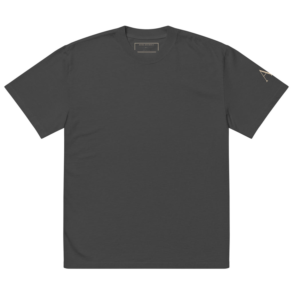 Jesus Is Lord oversized T-shirt in faded black, front view