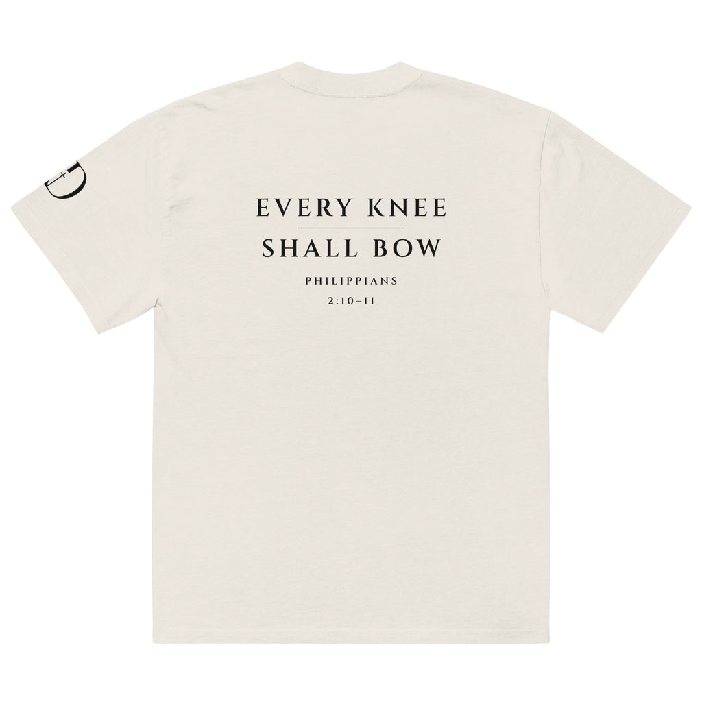 Every Knee oversized T-shirt in faded bone, back view