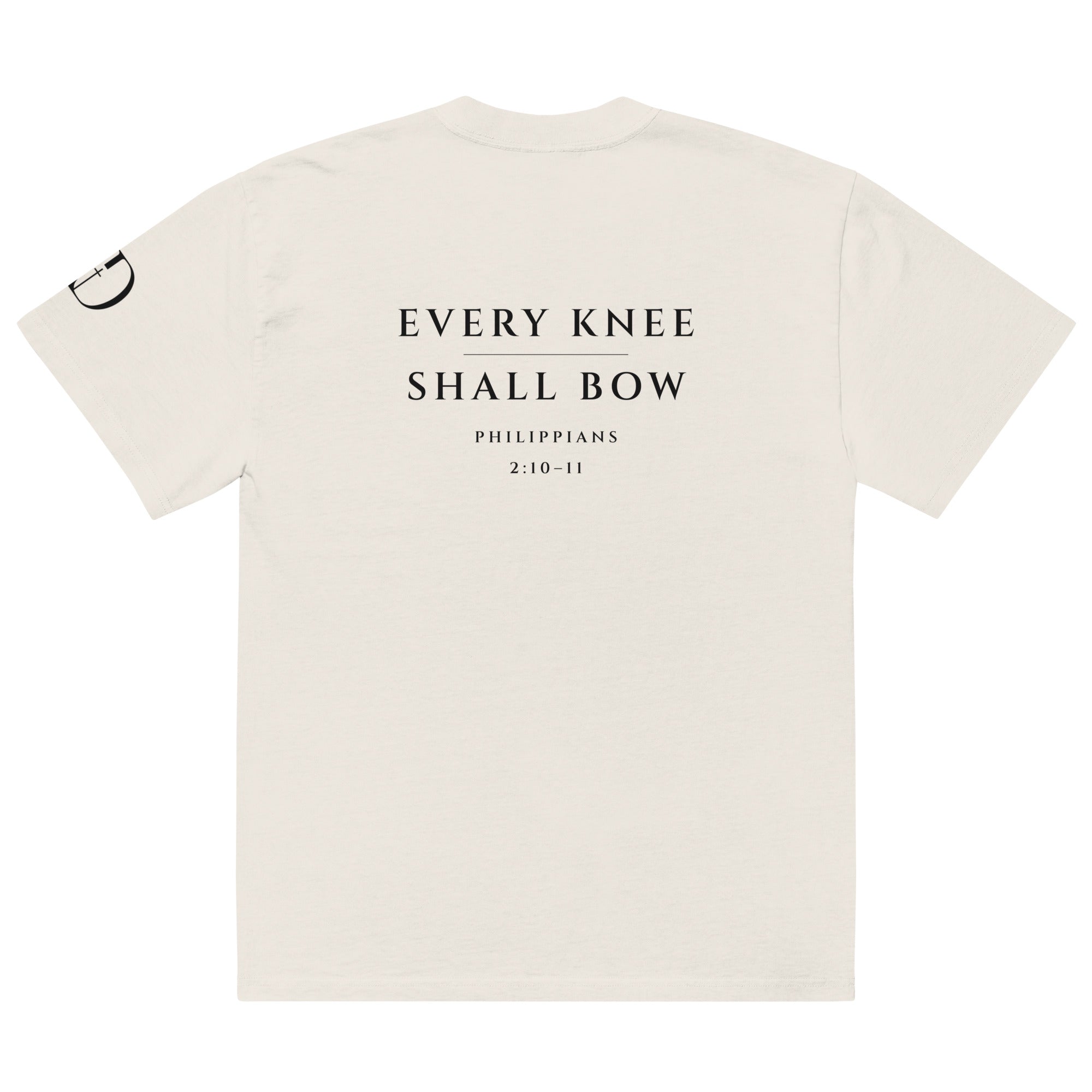 Every Knee oversized T-shirt in faded bone, back view