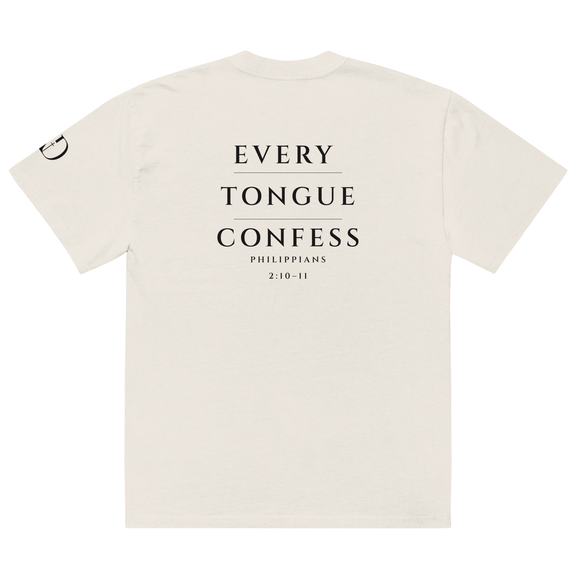 Every Tongue oversized T-shirt in faded bone, back view