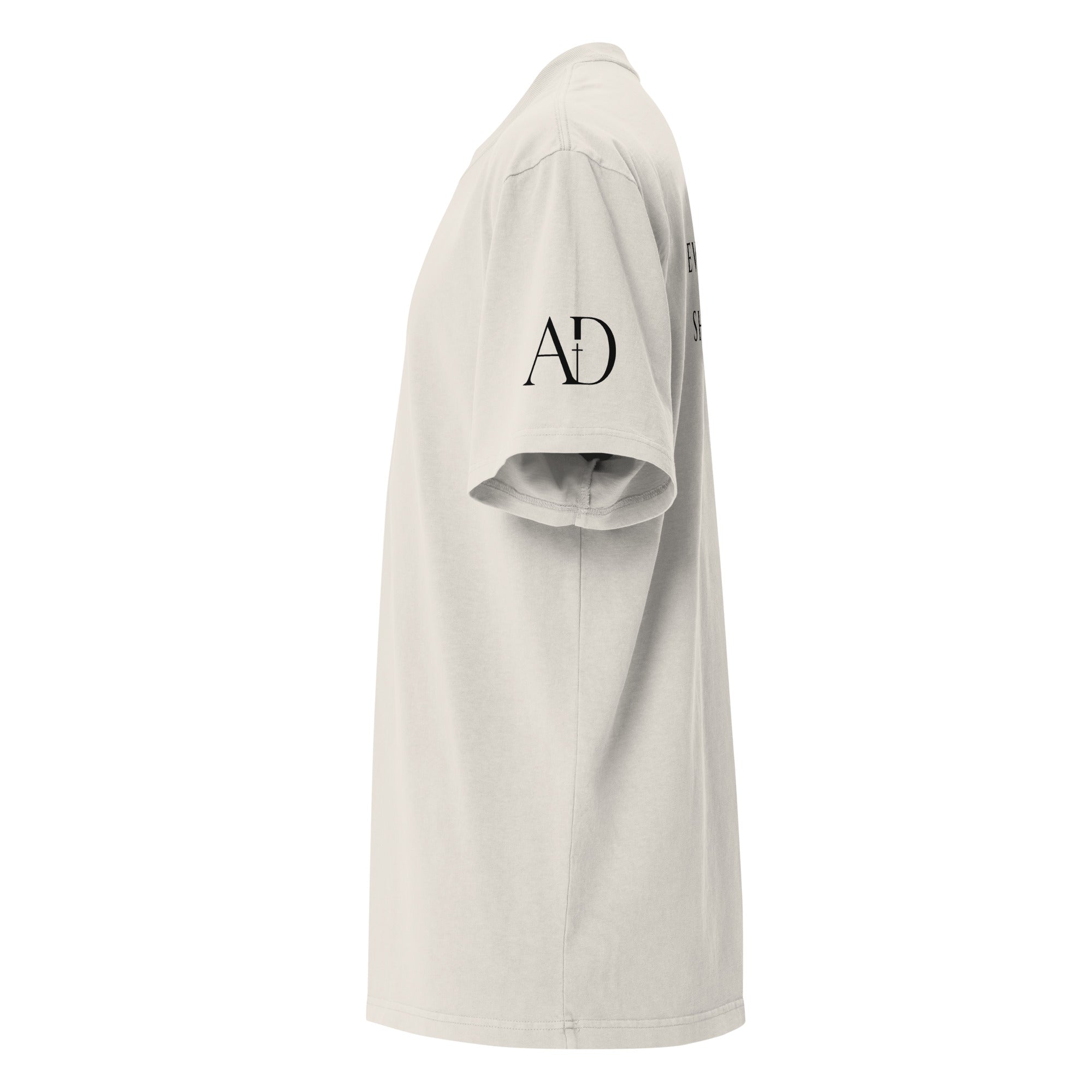Every Knee oversized T-shirt in faded bone, left-side view