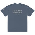 Every Knee oversized T-shirt in faded indigo, back view