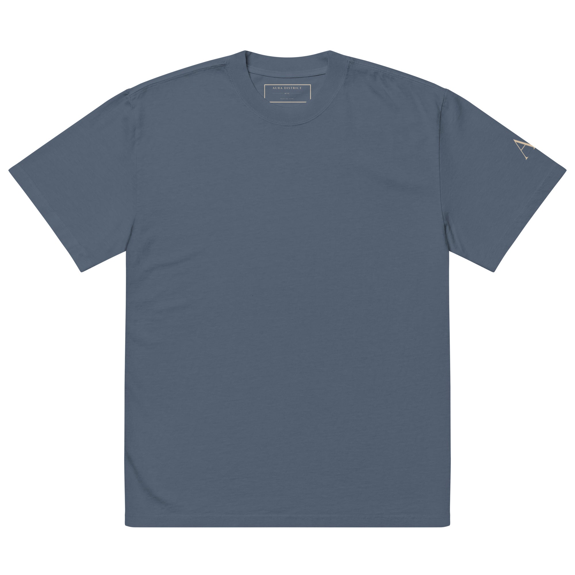 Every Tongue oversized T-shirt in faded indigo, front view