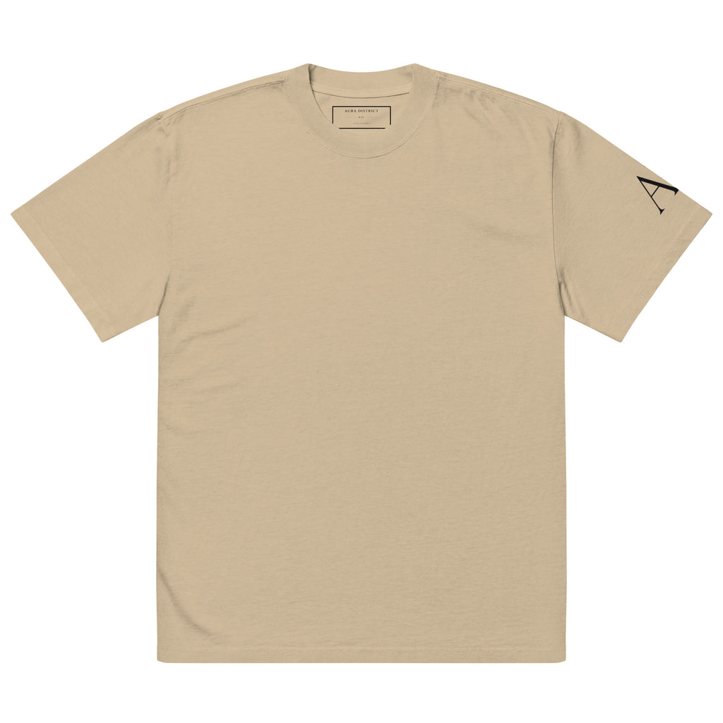 Every Knee oversized T-shirt in faded khaki, front view