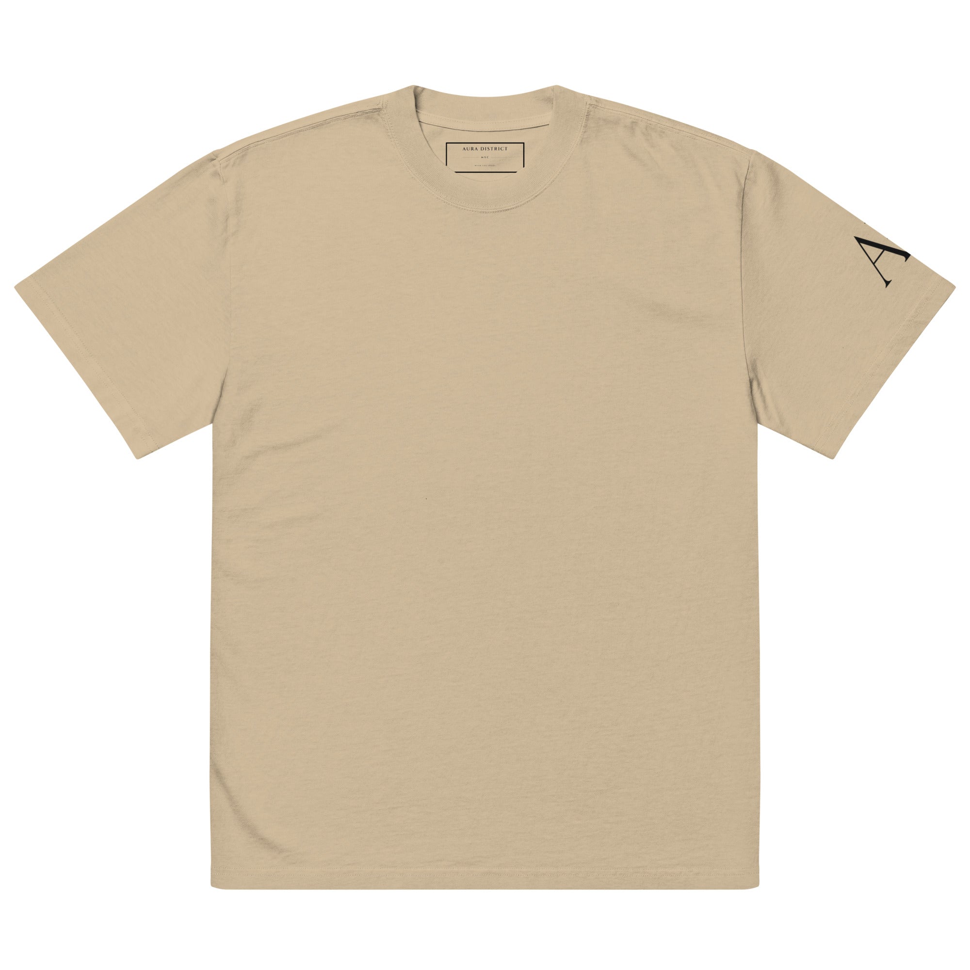 Every Knee oversized T-shirt in faded khaki, front view