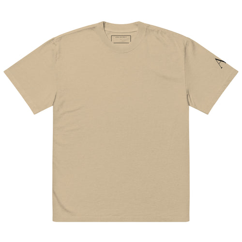 Every Tongue oversized T-shirt in faded khaki, front view