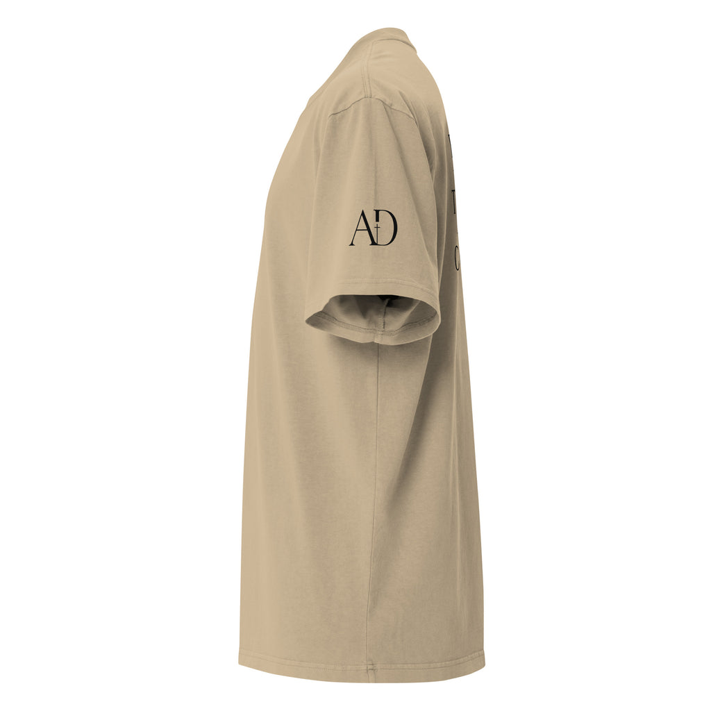 Every Tongue oversized T-shirt in faded khaki, left-side view